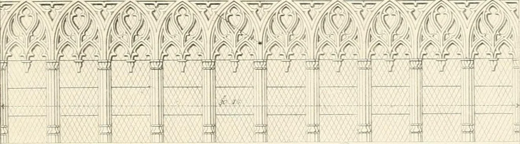 An illustration from Specimens of the architecture of Normandy, from the 16th to the 17th century. Engraved by John and Henry Le Keux, 1874, leaf 192