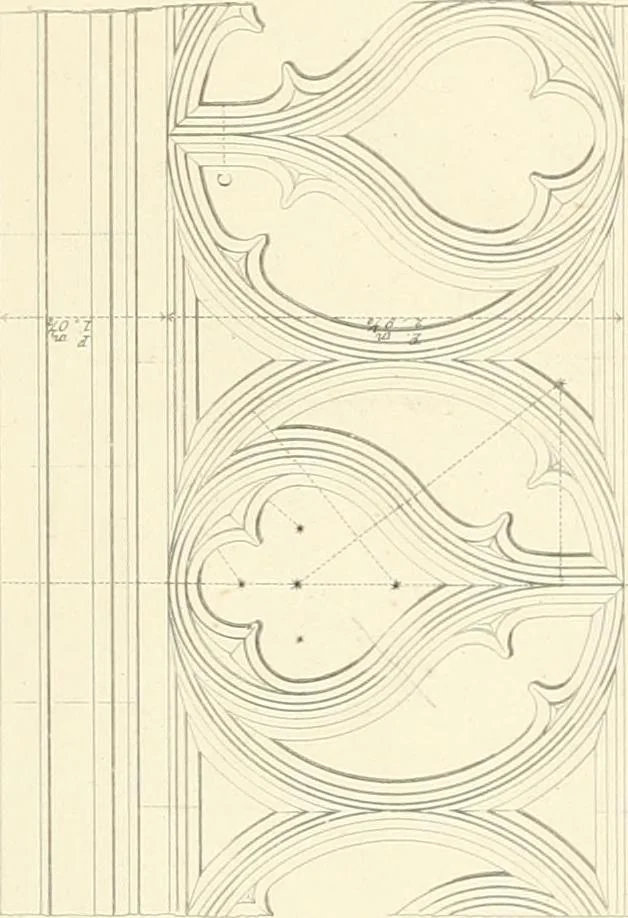 An illustration from Specimens of the architecture of Normandy, from the 16th to the 17th century. Engraved by John and Henry Le Keux, 1874, leaf 258