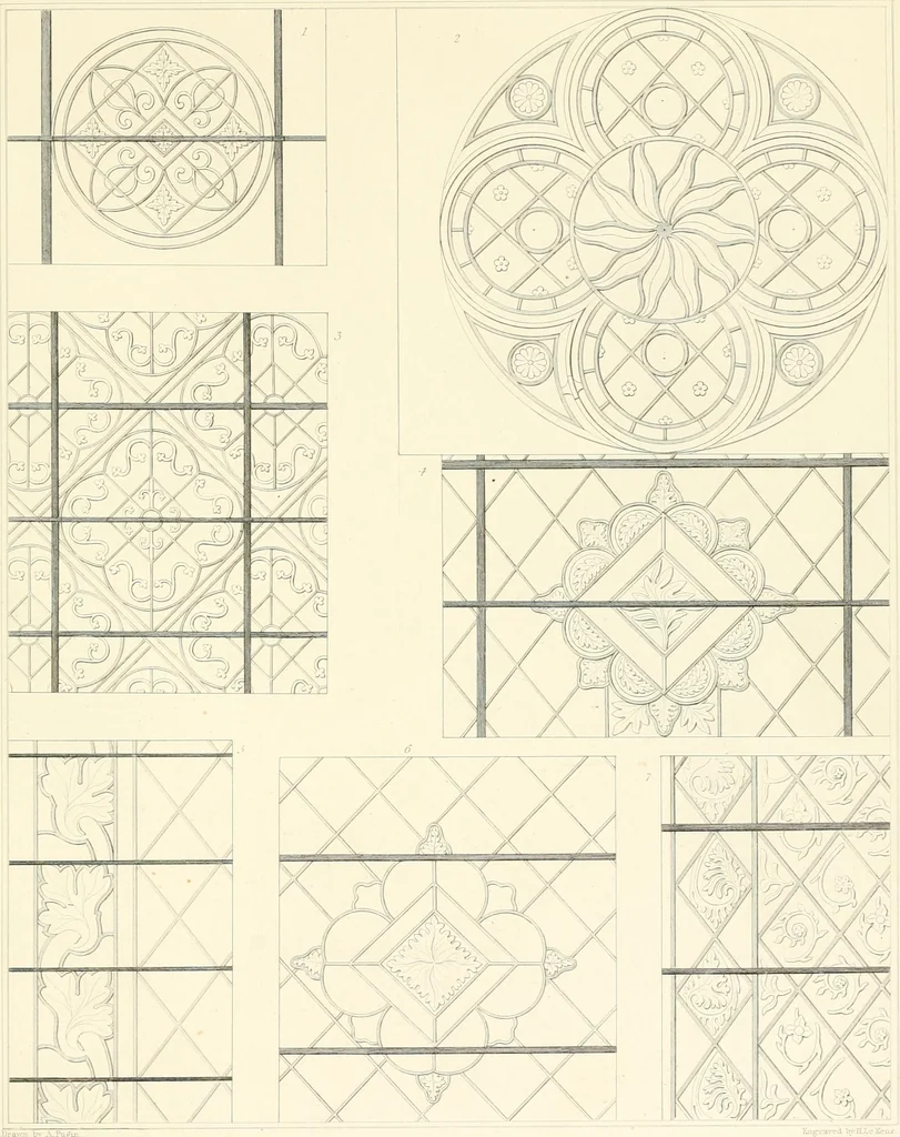 An illustration from Specimens of the architecture of Normandy, from the 16th to the 17th century. Engraved by John and Henry Le Keux, 1874, leaf 262