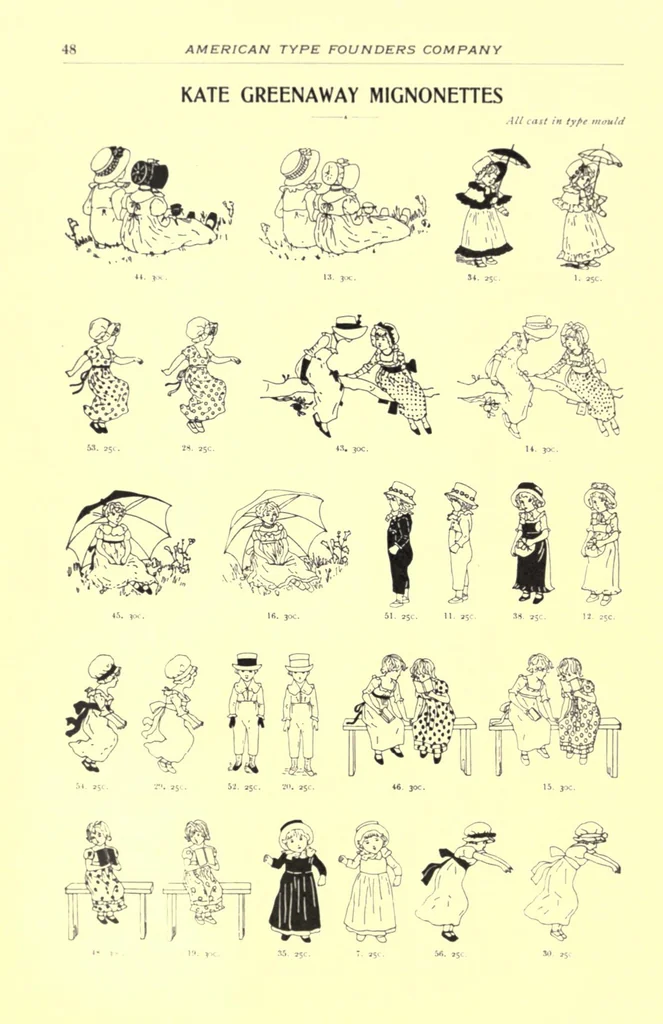 An illustration from Specimens of borders and ornaments, cuts, and brass rules, and illustrated catalogue and price list of printing material and printers' supplies, 1903, leaf 72