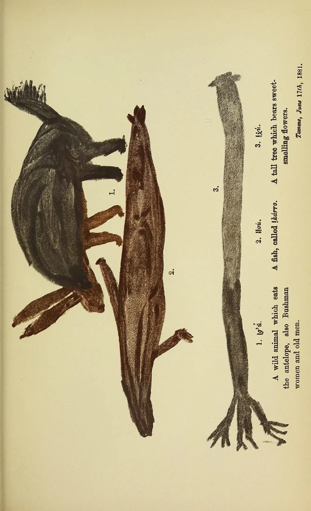 An illustration from Specimens of Bushman folklore, 1911, leaf 567