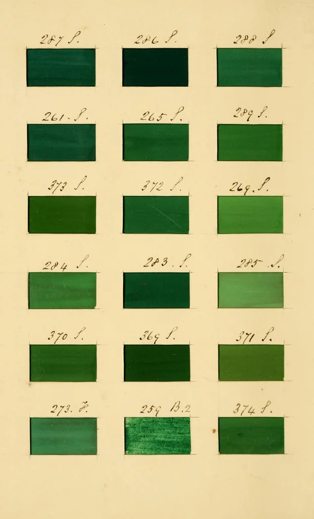 An illustration from Specimens of colors from T. Fewster & Son, manufacturers of varnishes, patent dryers., 1845, leaf 16
