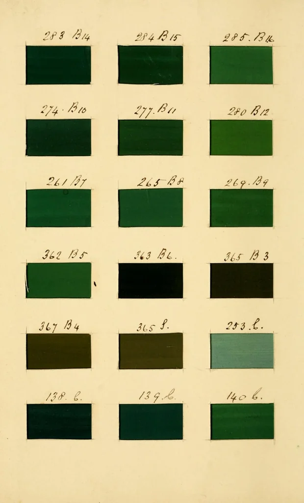 An illustration from Specimens of colors from T. Fewster & Son, manufacturers of varnishes, patent dryers., 1845, leaf 18