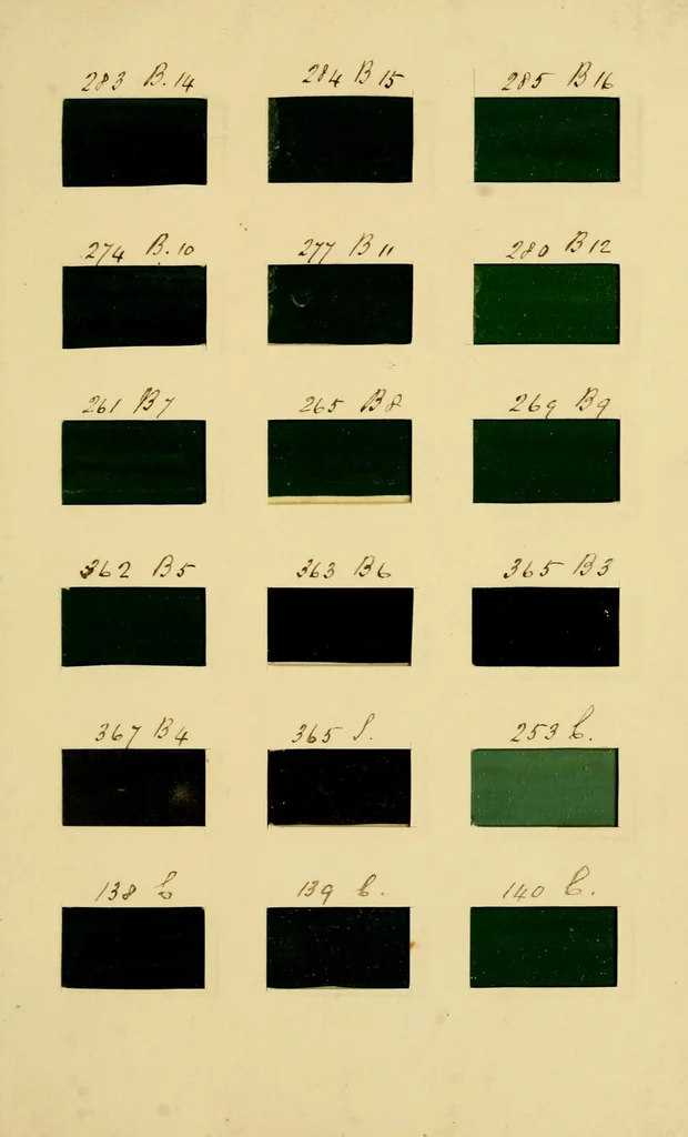 An illustration from Specimens of colors from T. Fewster & Son, manufacturers of varnishes, patent dryers., 1845, leaf 19