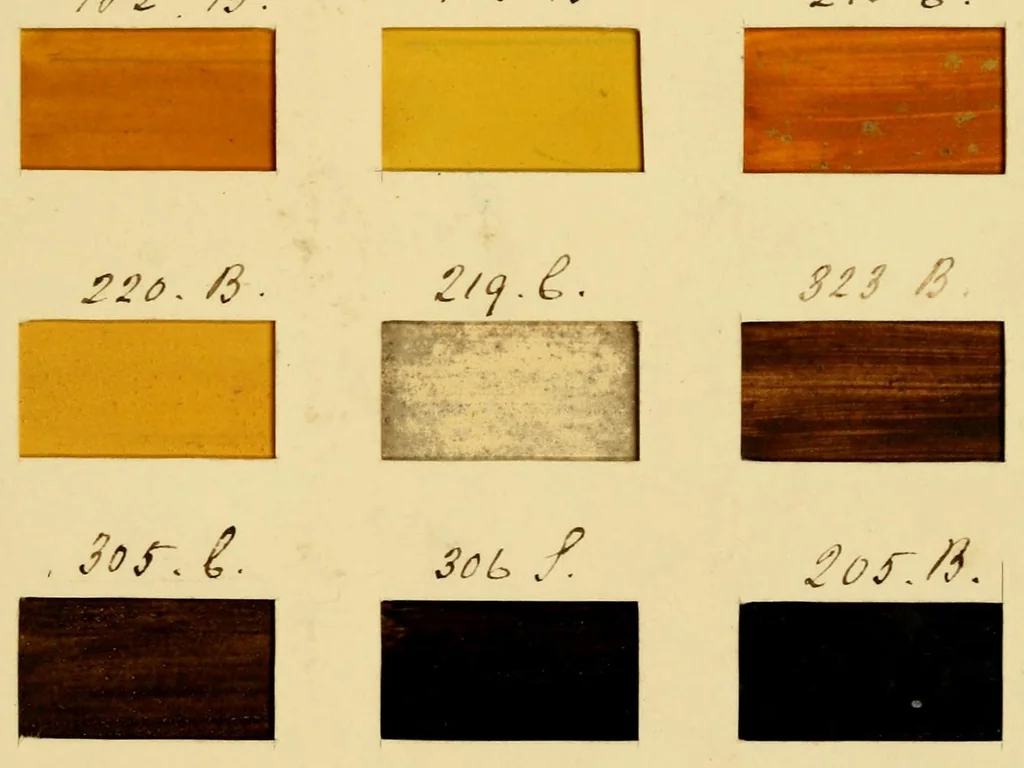 An illustration from Specimens of colors from T. Fewster & Son, manufacturers of varnishes, patent dryers., 1845, leaf 7