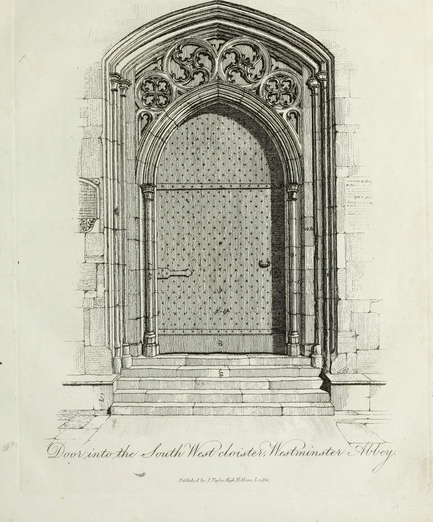 An illustration from Specimens of Gothic architecture, consisting of doors, windows, buttresses, pinnacles, &c.; with the measurements, selected from ancient buildings at Oxford &c, 1825, leaf 10