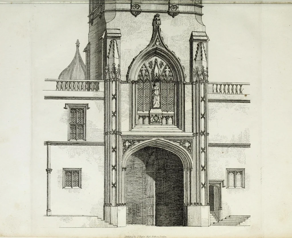 An illustration from Specimens of Gothic architecture, consisting of doors, windows, buttresses, pinnacles, &c.; with the measurements, selected from ancient buildings at Oxford &c, 1825, leaf 102