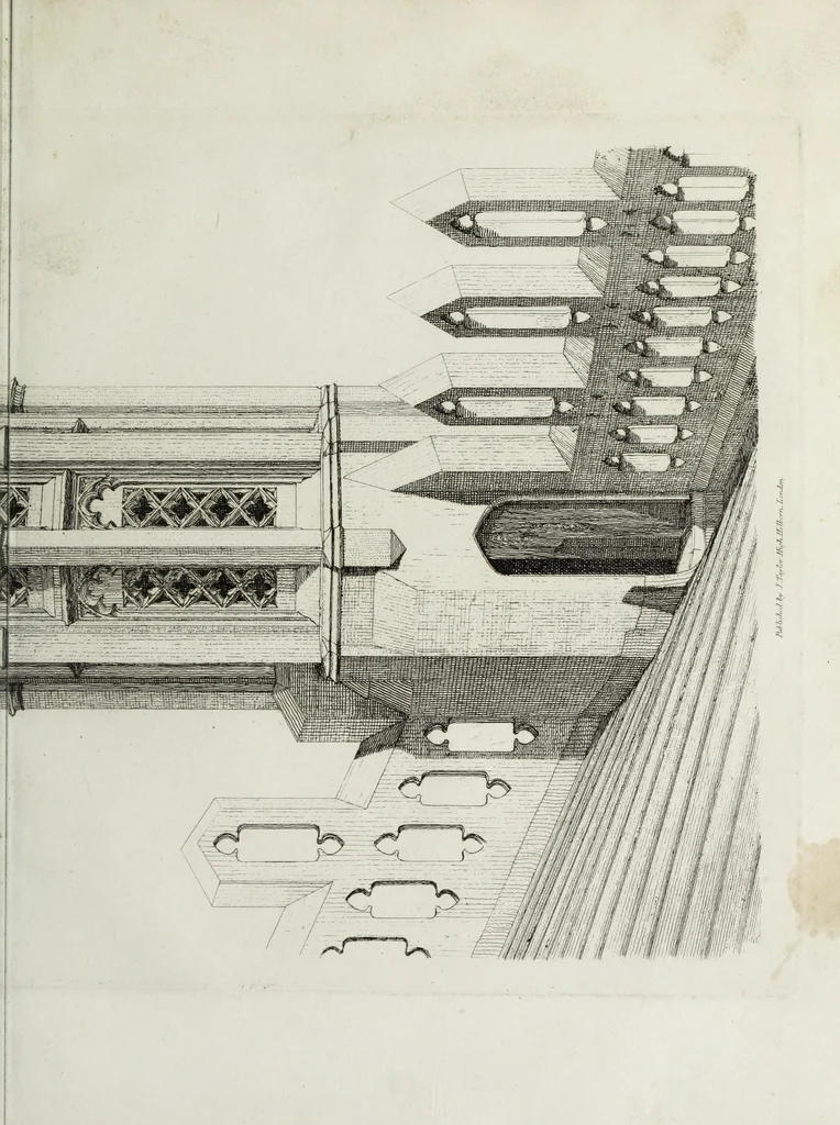 An illustration from Specimens of Gothic architecture, consisting of doors, windows, buttresses, pinnacles, &c.; with the measurements, selected from ancient buildings at Oxford &c, 1825, leaf 106