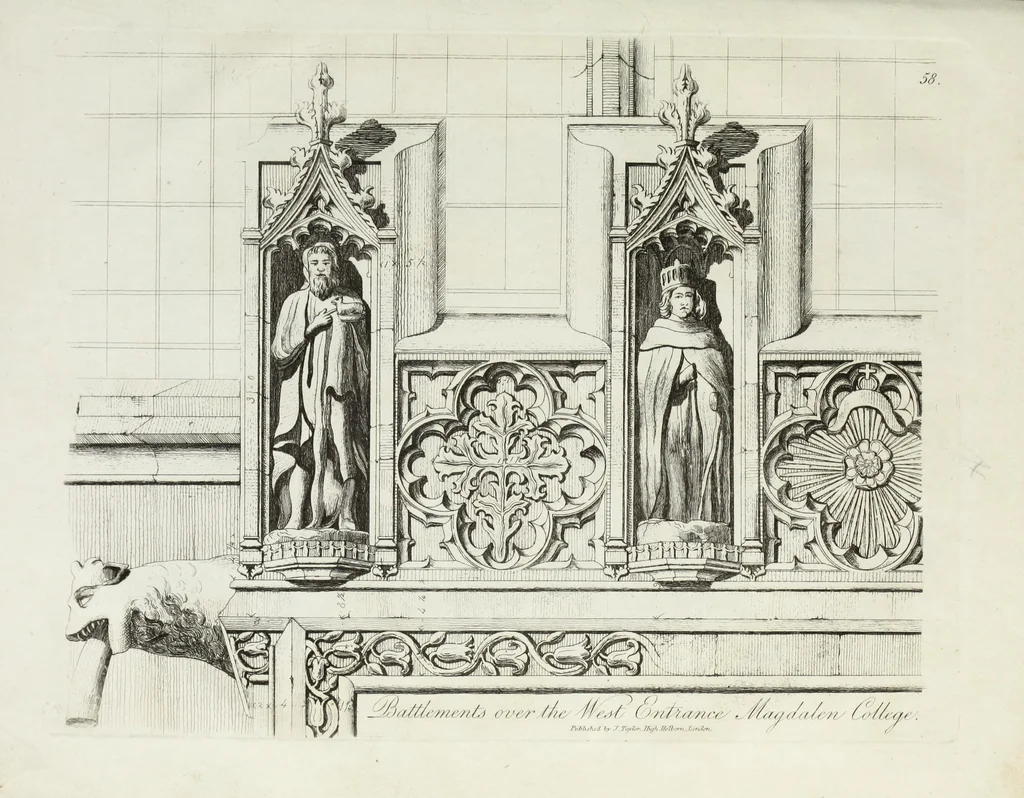 An illustration from Specimens of Gothic architecture, consisting of doors, windows, buttresses, pinnacles, &c.; with the measurements, selected from ancient buildings at Oxford &c, 1825, leaf 126