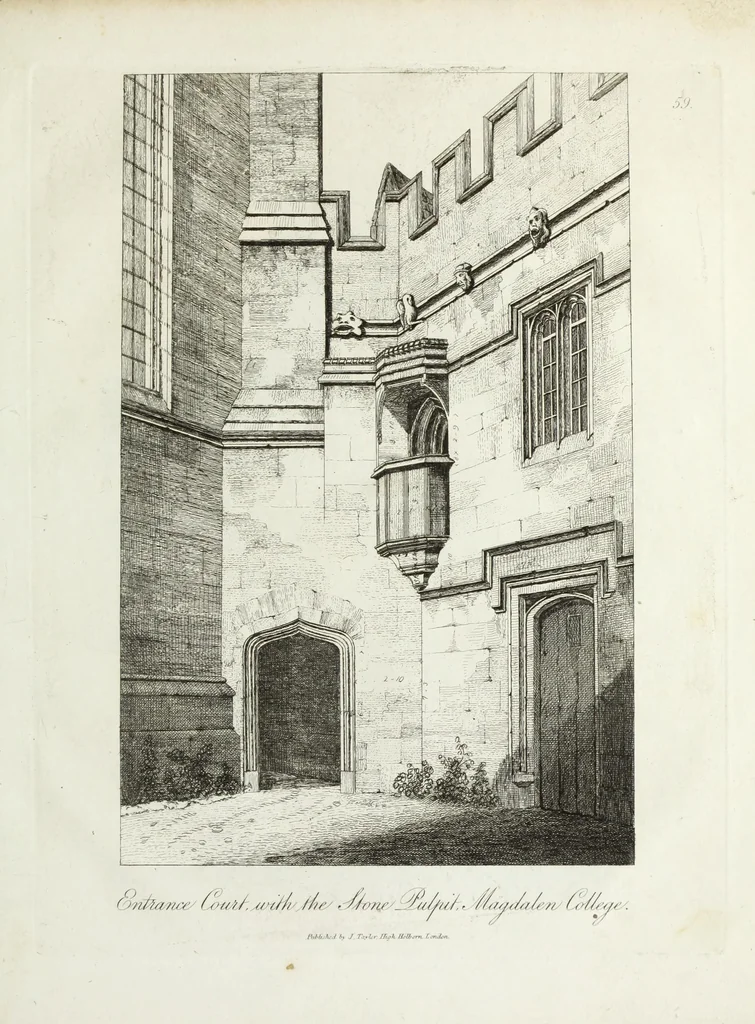 An illustration from Specimens of Gothic architecture, consisting of doors, windows, buttresses, pinnacles, &c.; with the measurements, selected from ancient buildings at Oxford &c, 1825, leaf 128