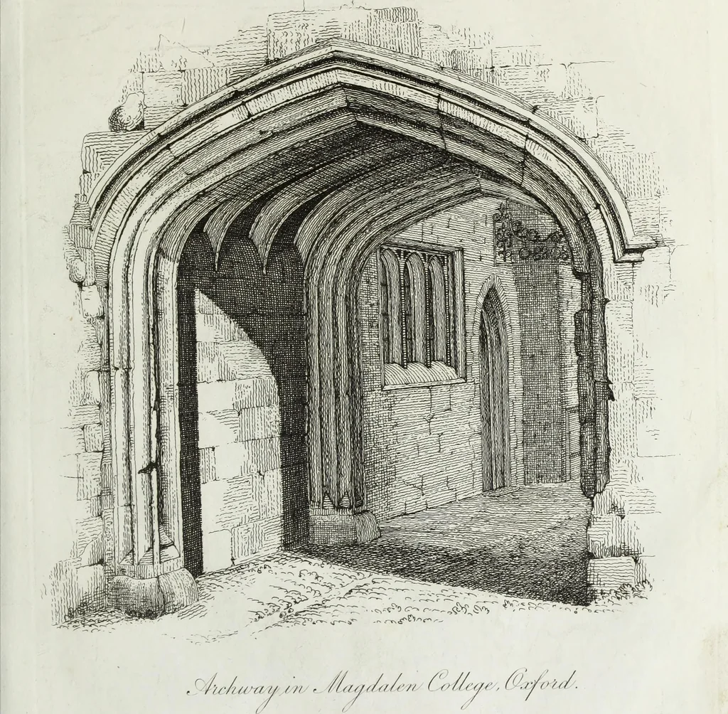 An illustration from Specimens of Gothic architecture, consisting of doors, windows, buttresses, pinnacles, &c.; with the measurements, selected from ancient buildings at Oxford &c, 1825, leaf 24