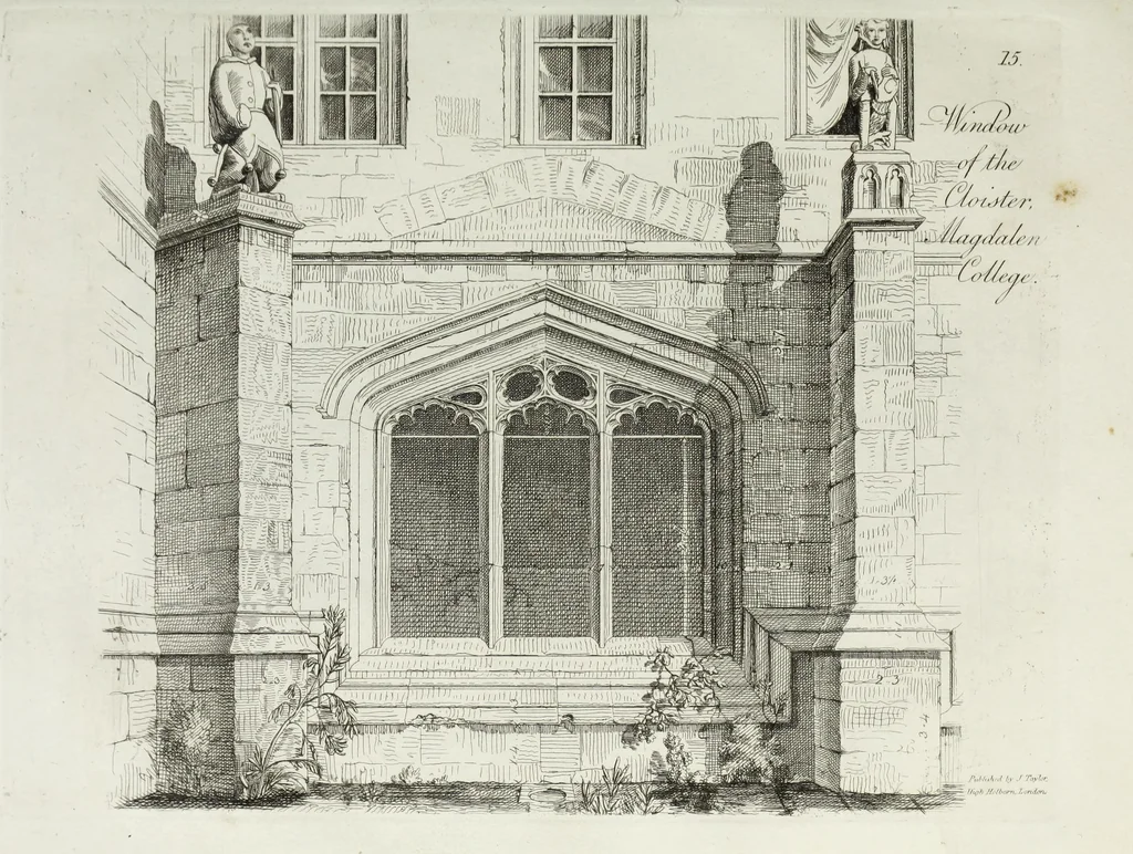 An illustration from Specimens of Gothic architecture, consisting of doors, windows, buttresses, pinnacles, &c.; with the measurements, selected from ancient buildings at Oxford &c, 1825, leaf 32