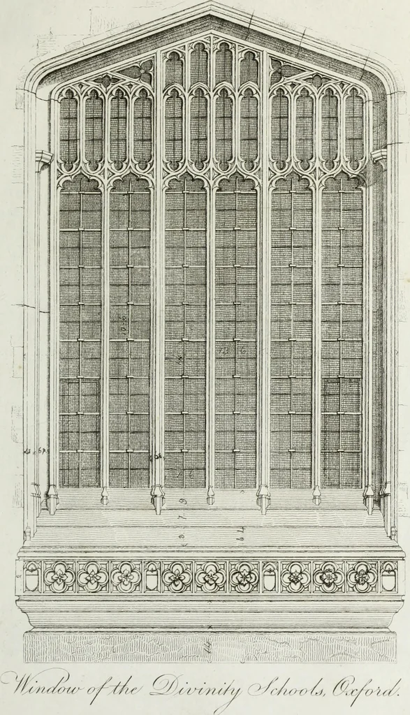 An illustration from Specimens of Gothic architecture, consisting of doors, windows, buttresses, pinnacles, &c.; with the measurements, selected from ancient buildings at Oxford &c, 1825, leaf 40