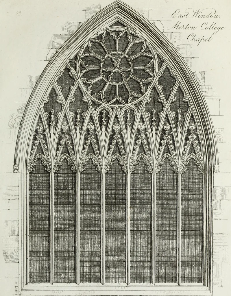 An illustration from Specimens of Gothic architecture, consisting of doors, windows, buttresses, pinnacles, &c.; with the measurements, selected from ancient buildings at Oxford &c, 1825, leaf 46