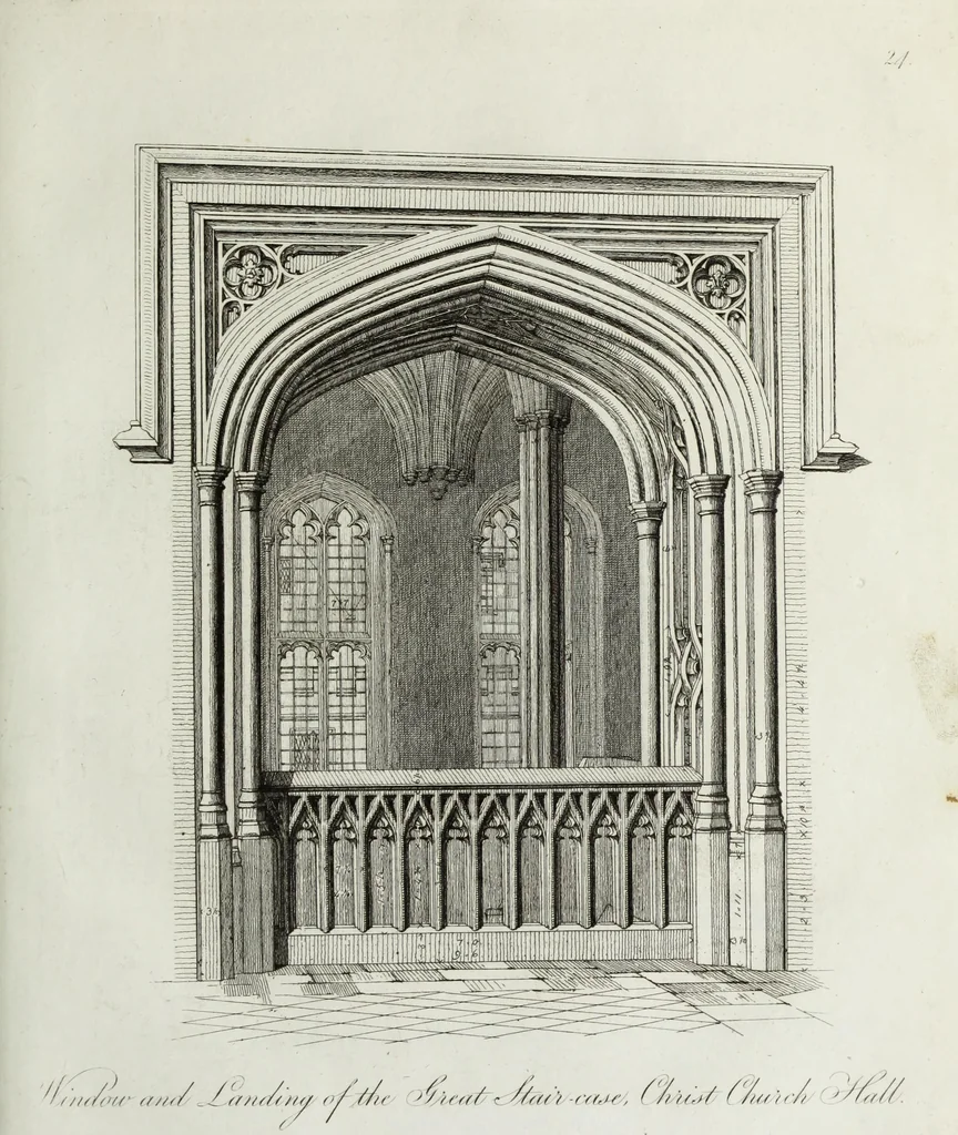 An illustration from Specimens of Gothic architecture, consisting of doors, windows, buttresses, pinnacles, &c.; with the measurements, selected from ancient buildings at Oxford &c, 1825, leaf 50
