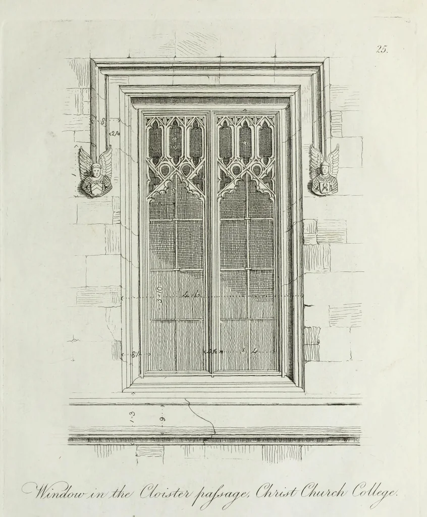 An illustration from Specimens of Gothic architecture, consisting of doors, windows, buttresses, pinnacles, &c.; with the measurements, selected from ancient buildings at Oxford &c, 1825, leaf 52