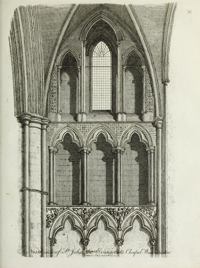 An illustration from Specimens of Gothic architecture, consisting of doors, windows, buttresses, pinnacles, &c.; with the measurements, selected from ancient buildings at Oxford &c, 1825, leaf 54