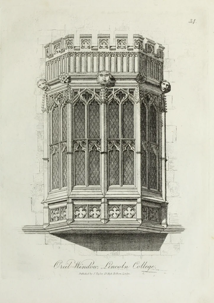 An illustration from Specimens of Gothic architecture, consisting of doors, windows, buttresses, pinnacles, &c.; with the measurements, selected from ancient buildings at Oxford &c, 1825, leaf 72