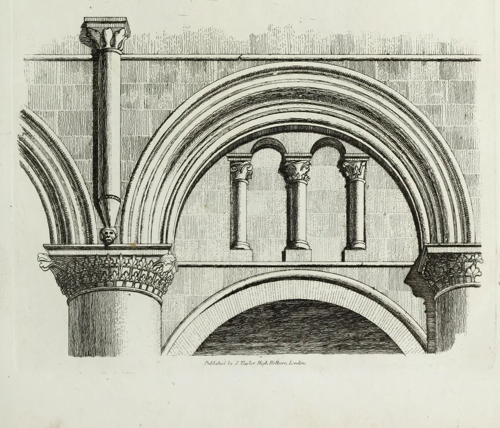 An illustration from Specimens of Gothic architecture, consisting of doors, windows, buttresses, pinnacles, &c.; with the measurements, selected from ancient buildings at Oxford &c, 1825, leaf 74