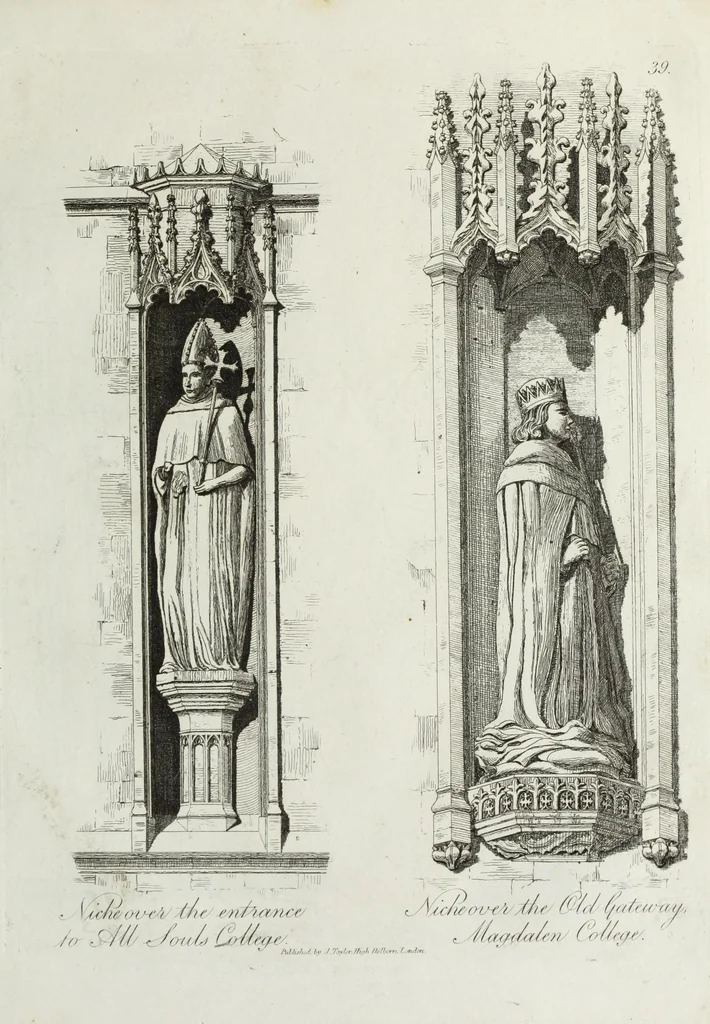 An illustration from Specimens of Gothic architecture, consisting of doors, windows, buttresses, pinnacles, &c.; with the measurements, selected from ancient buildings at Oxford &c, 1825, leaf 82