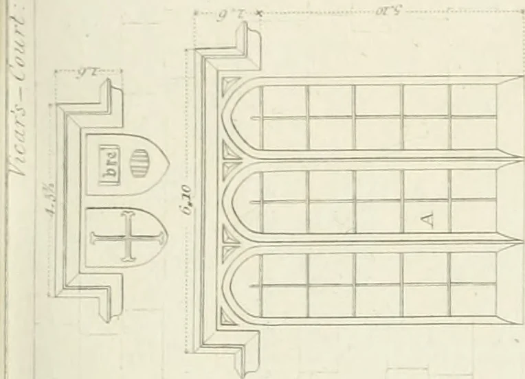 An illustration from Specimens of Gothic architecture; selected from various antient[!] edifices in England: consisting of plans, elevations, sections, and parts at large ... accompanied by historical and descriptive accounts, 1823, leaf 102