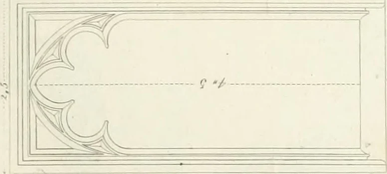 An illustration from Specimens of Gothic architecture; selected from various antient[!] edifices in England: consisting of plans, elevations, sections, and parts at large ... accompanied by historical and descriptive accounts, 1823, leaf 102
