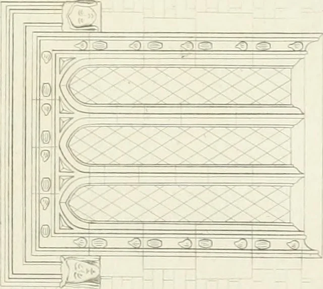 An illustration from Specimens of Gothic architecture; selected from various antient[!] edifices in England: consisting of plans, elevations, sections, and parts at large ... accompanied by historical and descriptive accounts, 1823, leaf 102