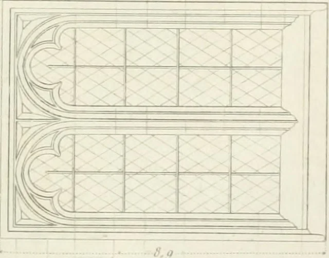An illustration from Specimens of Gothic architecture; selected from various antient[!] edifices in England: consisting of plans, elevations, sections, and parts at large ... accompanied by historical and descriptive accounts, 1823, leaf 102