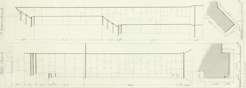 An illustration from Specimens of Gothic architecture; selected from various antient[!] edifices in England: consisting of plans, elevations, sections, and parts at large ... accompanied by historical and descriptive accounts, 1823, leaf 108