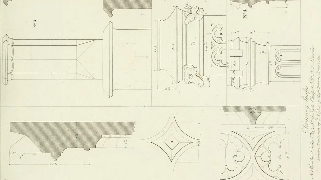 An illustration from Specimens of Gothic architecture; selected from various antient[!] edifices in England: consisting of plans, elevations, sections, and parts at large ... accompanied by historical and descriptive accounts, 1823, leaf 150