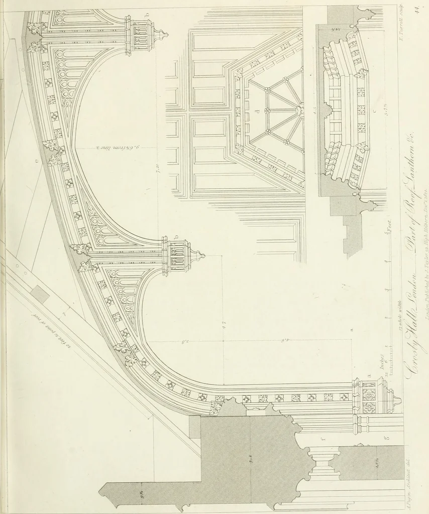 An illustration from Specimens of Gothic architecture; selected from various antient[!] edifices in England: consisting of plans, elevations, sections, and parts at large ... accompanied by historical and descriptive accounts, 1823, leaf 158