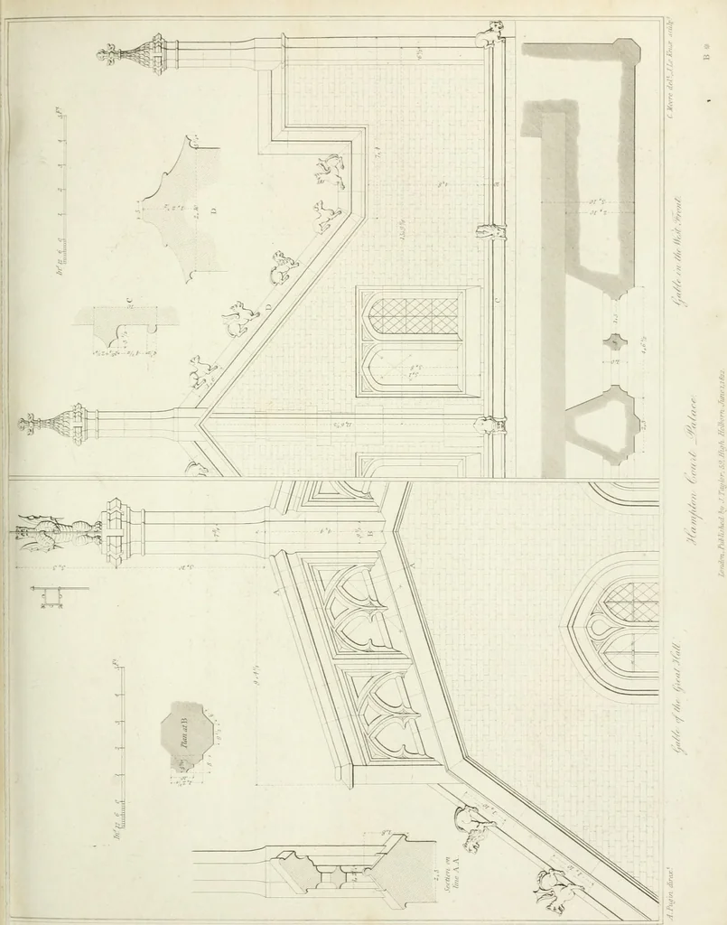 An illustration from Specimens of Gothic architecture; selected from various antient[!] edifices in England: consisting of plans, elevations, sections, and parts at large ... accompanied by historical and descriptive accounts, 1823, leaf 252