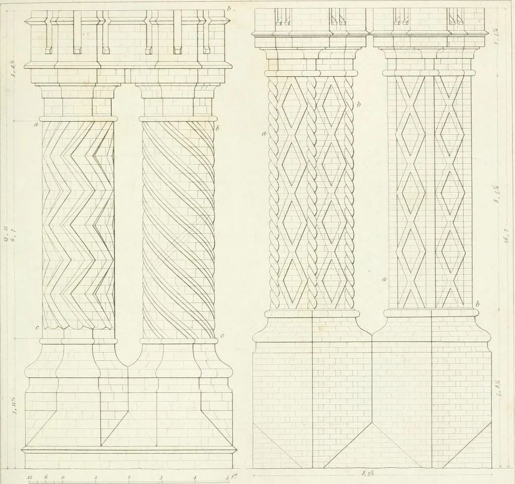 An illustration from Specimens of Gothic architecture; selected from various antient[!] edifices in England: consisting of plans, elevations, sections, and parts at large ... accompanied by historical and descriptive accounts, 1823, leaf 256