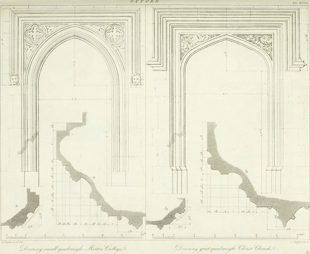 An illustration from Specimens of Gothic architecture; selected from various antient[!] edifices in England: consisting of plans, elevations, sections, and parts at large ... accompanied by historical and descriptive accounts, 1823, leaf 284