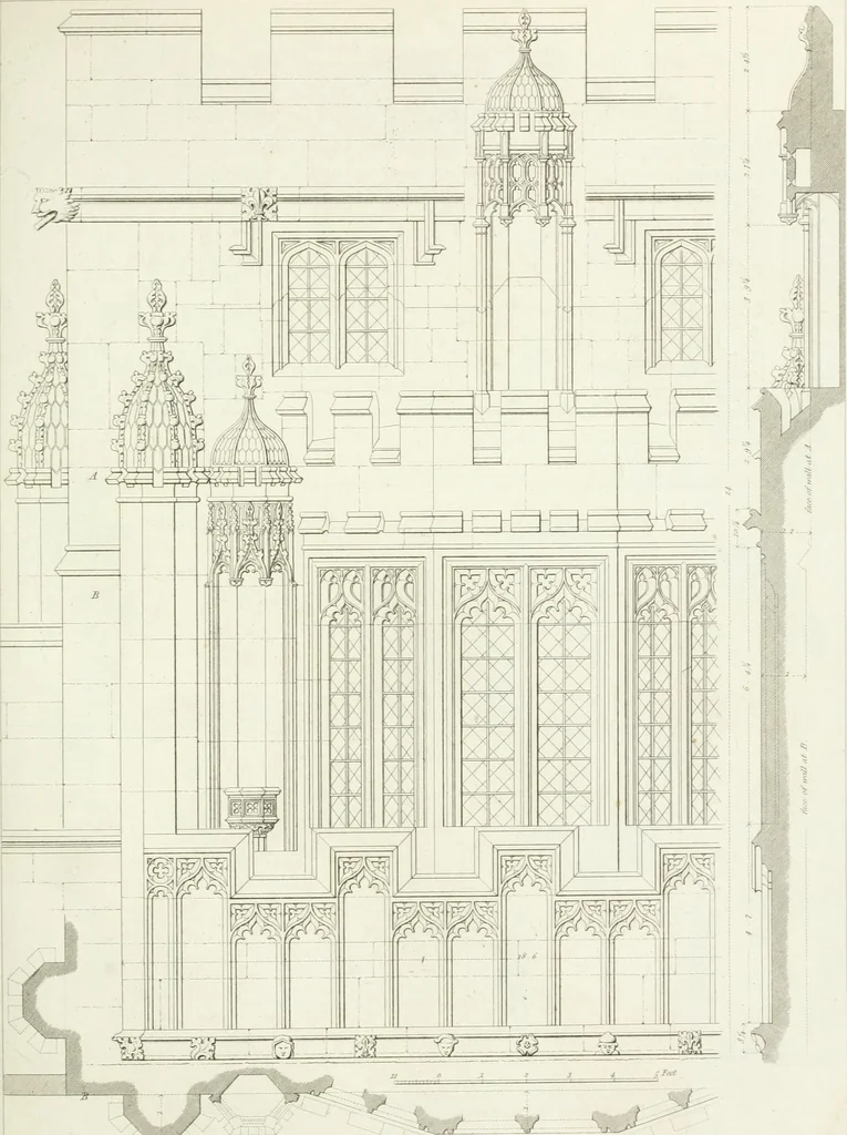 An illustration from Specimens of Gothic architecture; selected from various antient[!] edifices in England: consisting of plans, elevations, sections, and parts at large ... accompanied by historical and descriptive accounts, 1823, leaf 306