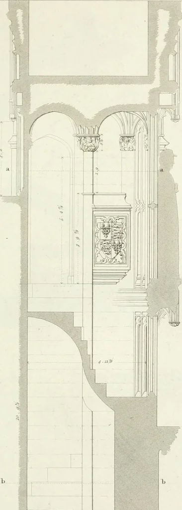 An illustration from Specimens of Gothic architecture; selected from various antient[!] edifices in England: consisting of plans, elevations, sections, and parts at large ... accompanied by historical and descriptive accounts, 1823, leaf 314