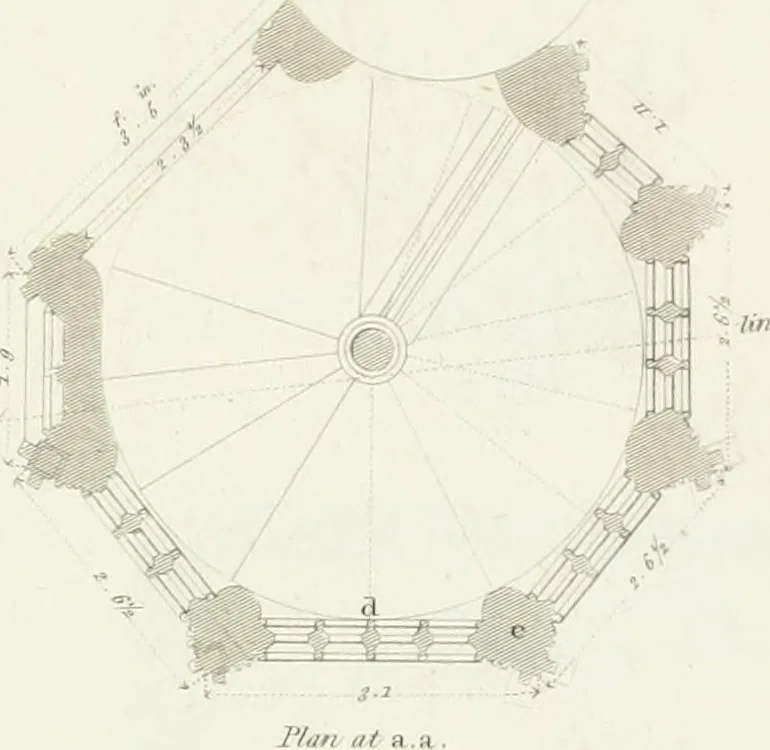 An illustration from Specimens of Gothic architecture; selected from various antient[!] edifices in England: consisting of plans, elevations, sections, and parts at large ... accompanied by historical and descriptive accounts, 1823, leaf 314