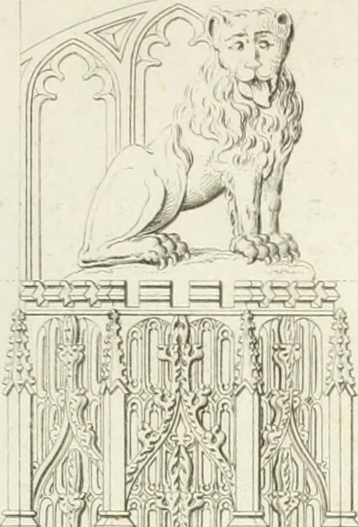 An illustration from Specimens of Gothic architecture; selected from various antient[!] edifices in England: consisting of plans, elevations, sections, and parts at large ... accompanied by historical and descriptive accounts, 1823, leaf 322