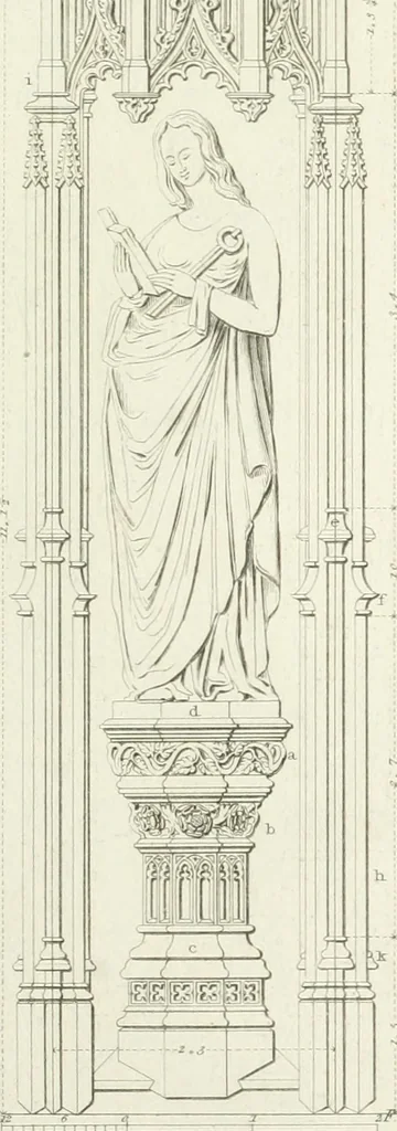 An illustration from Specimens of Gothic architecture; selected from various antient[!] edifices in England: consisting of plans, elevations, sections, and parts at large ... accompanied by historical and descriptive accounts, 1823, leaf 322