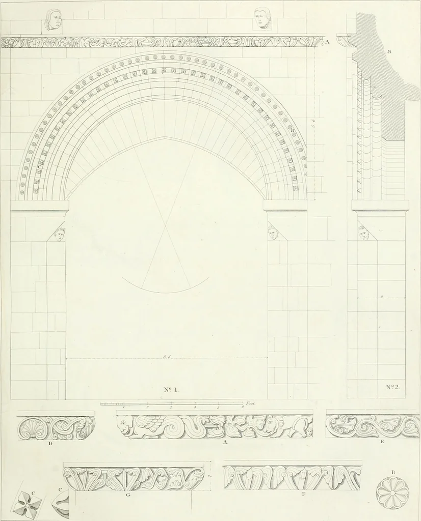An illustration from Specimens of Gothic architecture; selected from various antient[!] edifices in England: consisting of plans, elevations, sections, and parts at large ... accompanied by historical and descriptive accounts, 1823, leaf 76