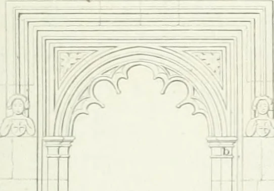 An illustration from Specimens of Gothic architecture; selected from various antient[!] edifices in England: consisting of plans, elevations, sections, and parts at large ... accompanied by historical and descriptive accounts, 1823, leaf 86