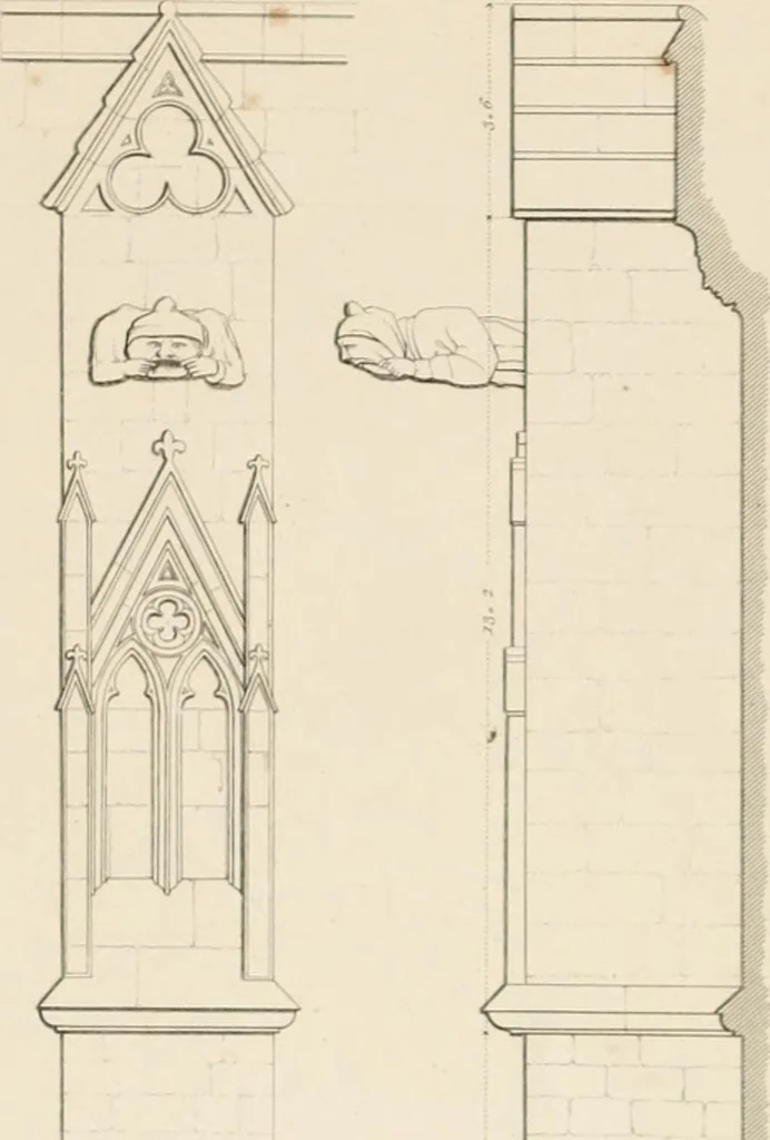 An illustration from Specimens of Gothic architecture; selected from various ancient edifices in England: consisting of plans, elevations, sections, and parts at large .., 1825, leaf 104