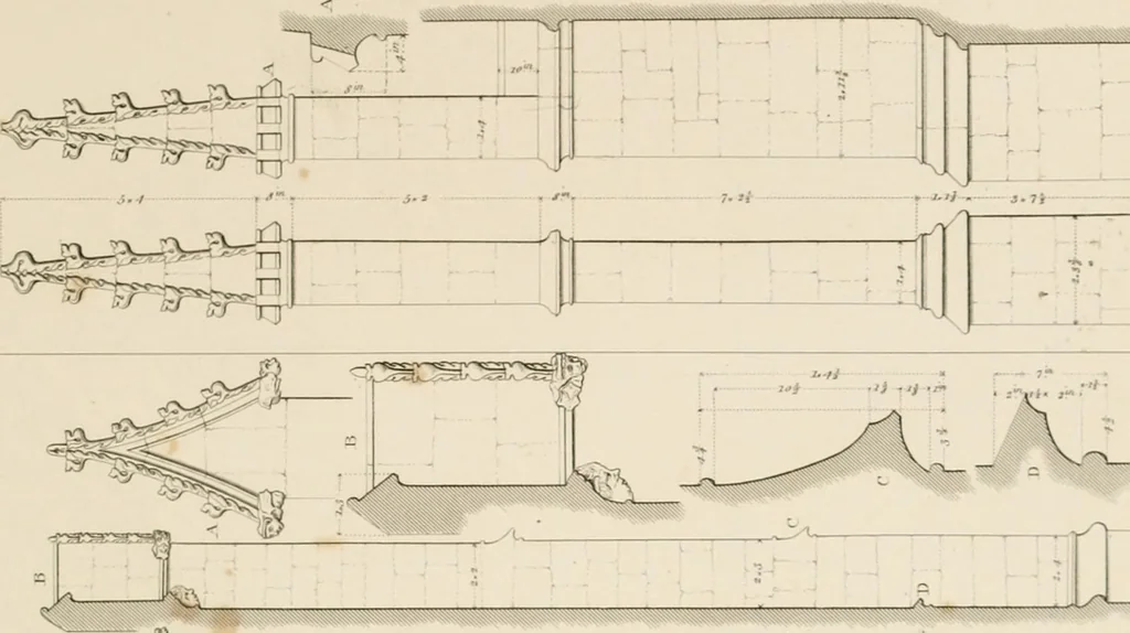 An illustration from Specimens of Gothic architecture; selected from various ancient edifices in England: consisting of plans, elevations, sections, and parts at large .., 1825, leaf 106