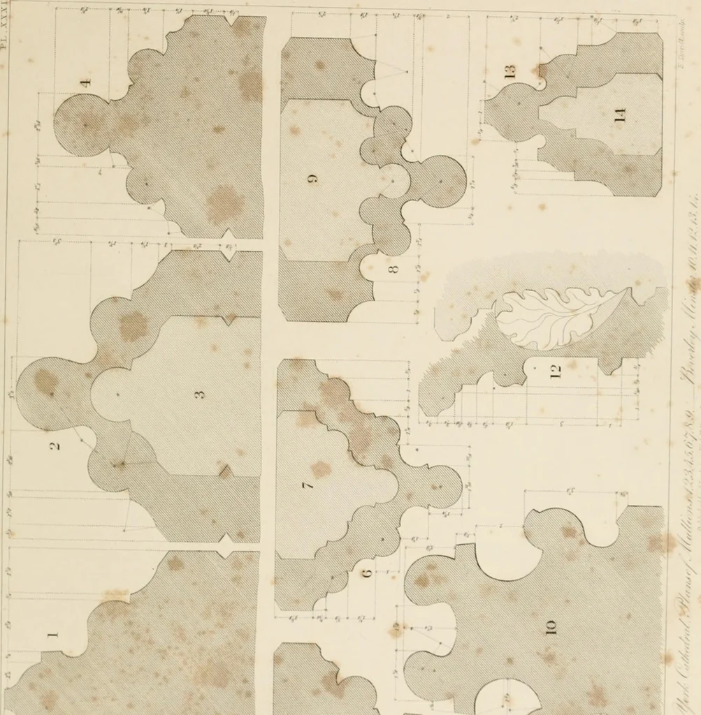 An illustration from Specimens of Gothic architecture; selected from various ancient edifices in England: consisting of plans, elevations, sections, and parts at large .., 1825, leaf 112