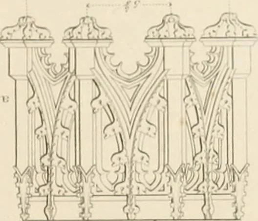 An illustration from Specimens of Gothic architecture; selected from various ancient edifices in England: consisting of plans, elevations, sections, and parts at large .., 1825, leaf 114