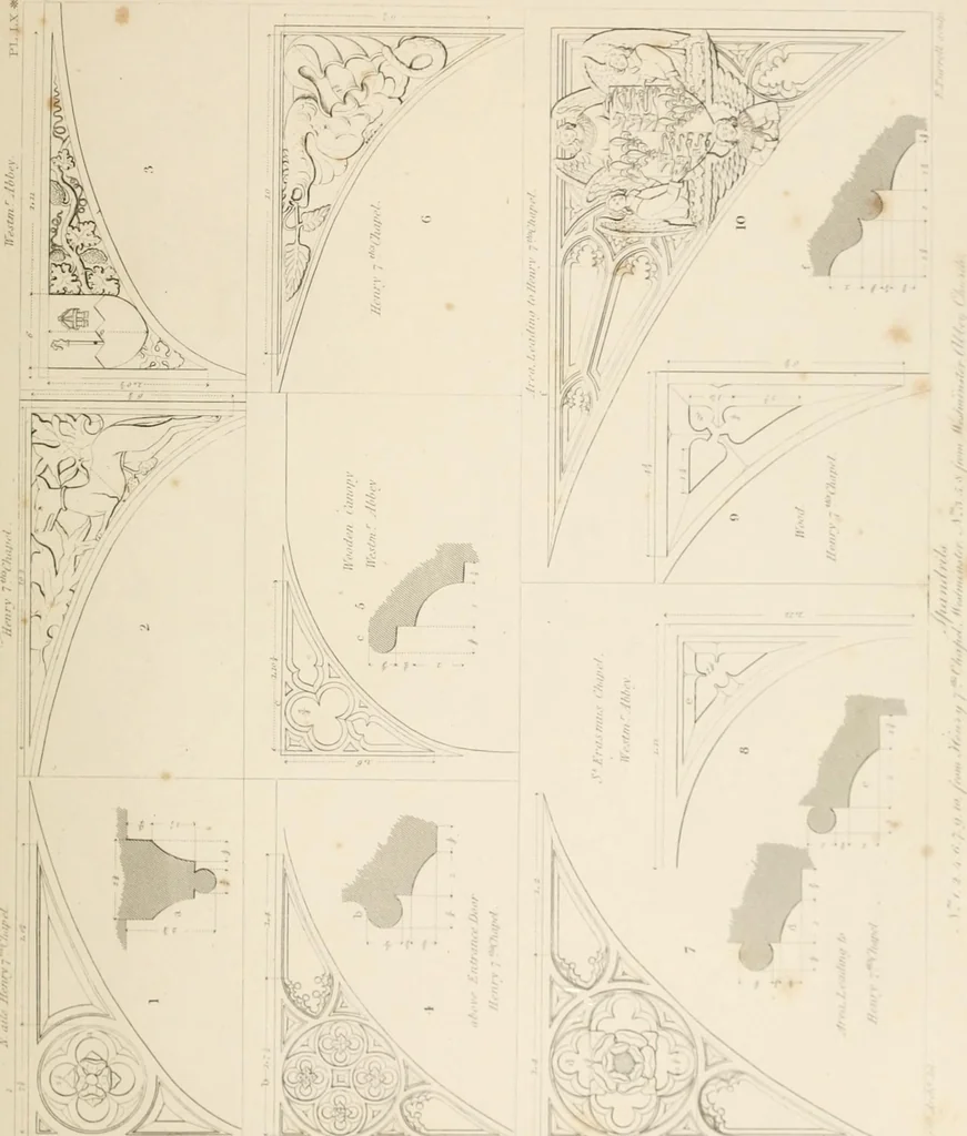 An illustration from Specimens of Gothic architecture; selected from various ancient edifices in England: consisting of plans, elevations, sections, and parts at large .., 1825, leaf 126