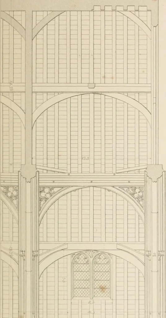 An illustration from Specimens of Gothic architecture; selected from various ancient edifices in England: consisting of plans, elevations, sections, and parts at large .., 1825, leaf 134