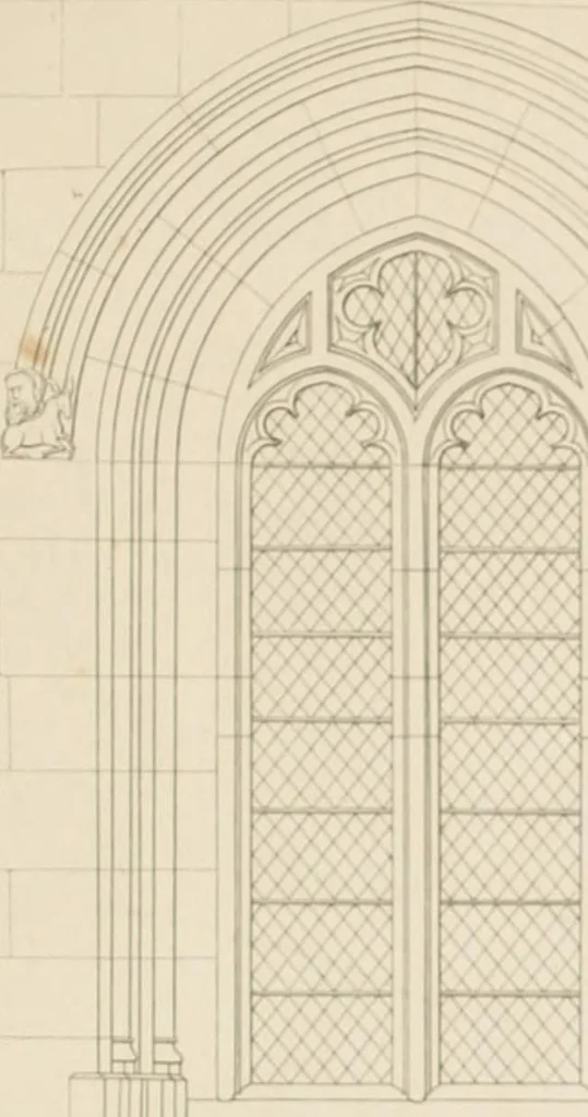An illustration from Specimens of Gothic architecture; selected from various ancient edifices in England: consisting of plans, elevations, sections, and parts at large .., 1825, leaf 138