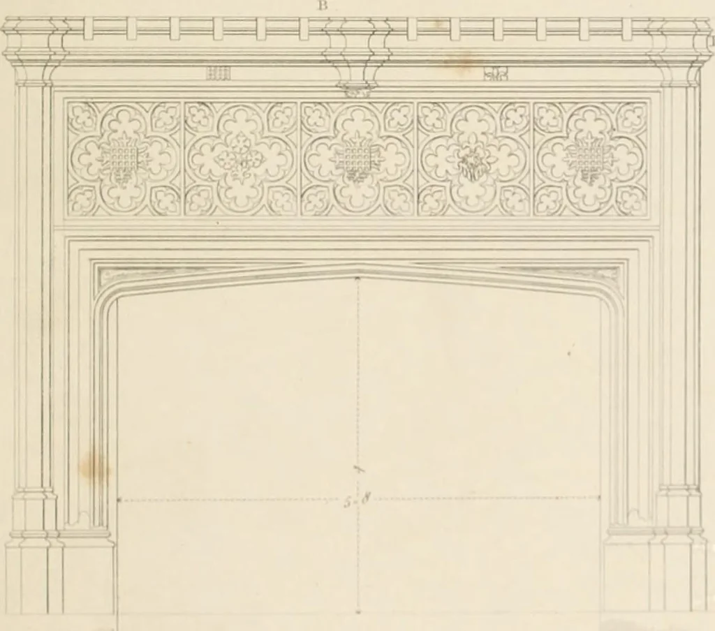 An illustration from Specimens of Gothic architecture; selected from various ancient edifices in England: consisting of plans, elevations, sections, and parts at large .., 1825, leaf 146