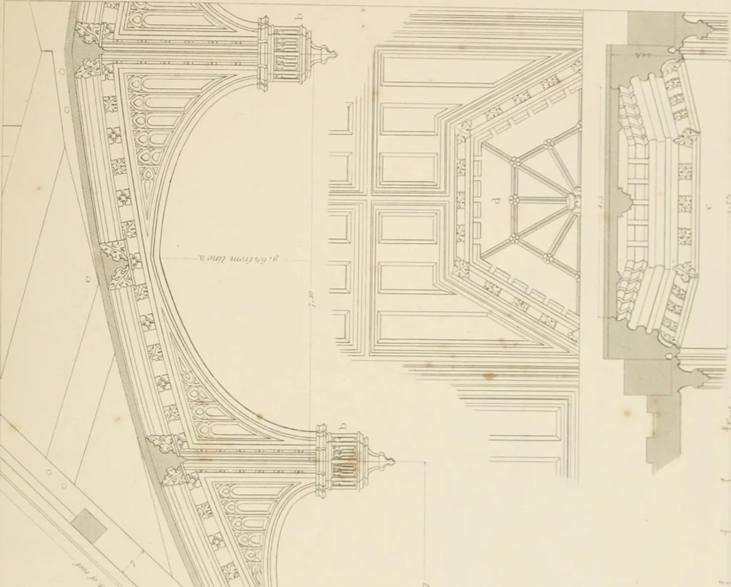 An illustration from Specimens of Gothic architecture; selected from various ancient edifices in England: consisting of plans, elevations, sections, and parts at large .., 1825, leaf 156